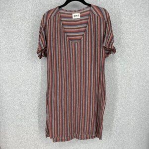 Pact Striped Mini Dress - Red and Gray